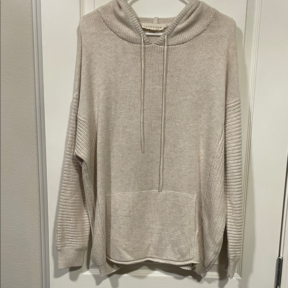 Lovestitch Cream Cozy Knitted Hoodie